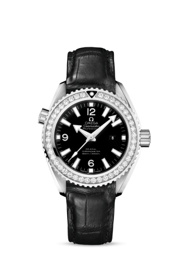 Omega Seamaster Planet Ocean 600M Co-Axial 37.5 Stainless Steel / Diamond / Black / Alligator